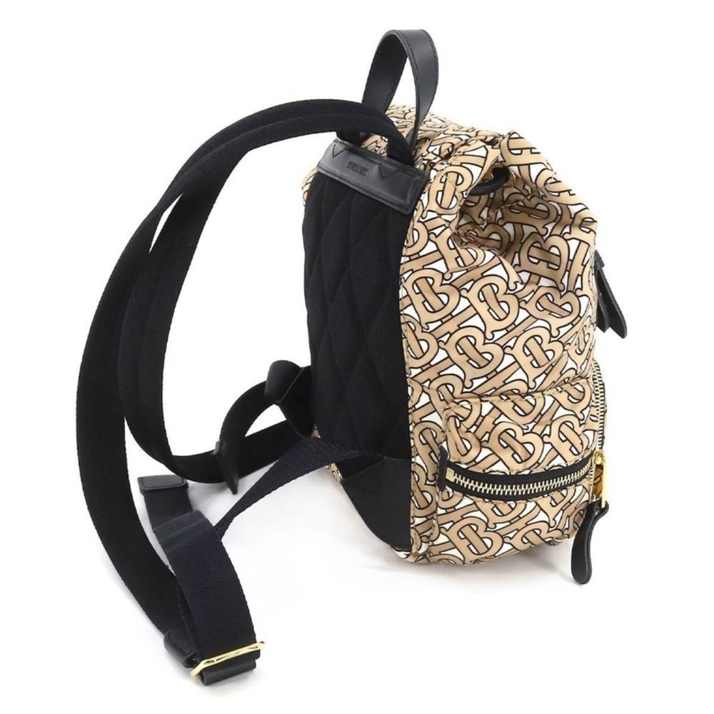 Burberry BURBERRY TB monogram backpack rucksack nylon leather beige black EUC - Picture 3 of 16